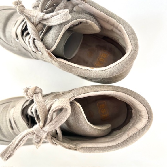 ASH Bowie Grey Washed Denim Wedge High Top Trainers-Limited edition - Picture 8 of 9
